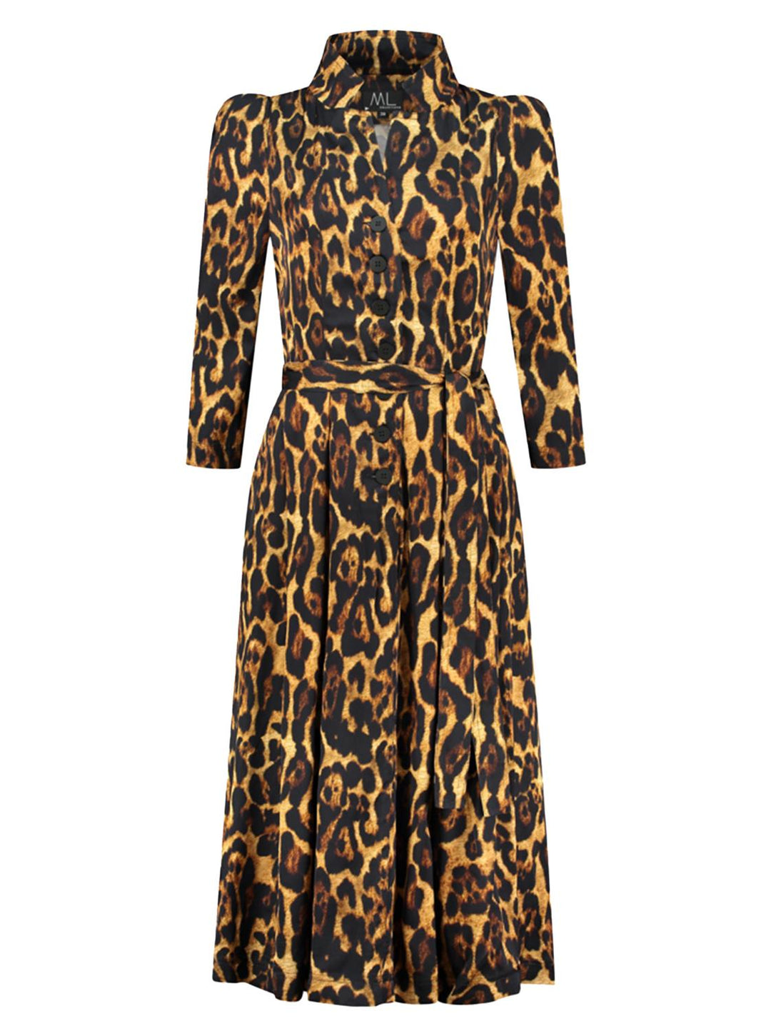 ML Collections jurk 29845-97% viskose, 3% elasthaan-DAMES JURKEN-Bruin