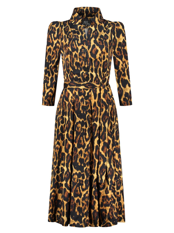 ML Collections jurk 29845-97% viskose, 3% elasthaan-DAMES JURKEN-Bruin