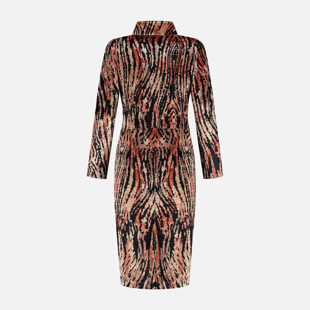 ML Collections jurk 47957-93% Polyester<br />7% Elastaan-DAMES JURKEN-Oranje