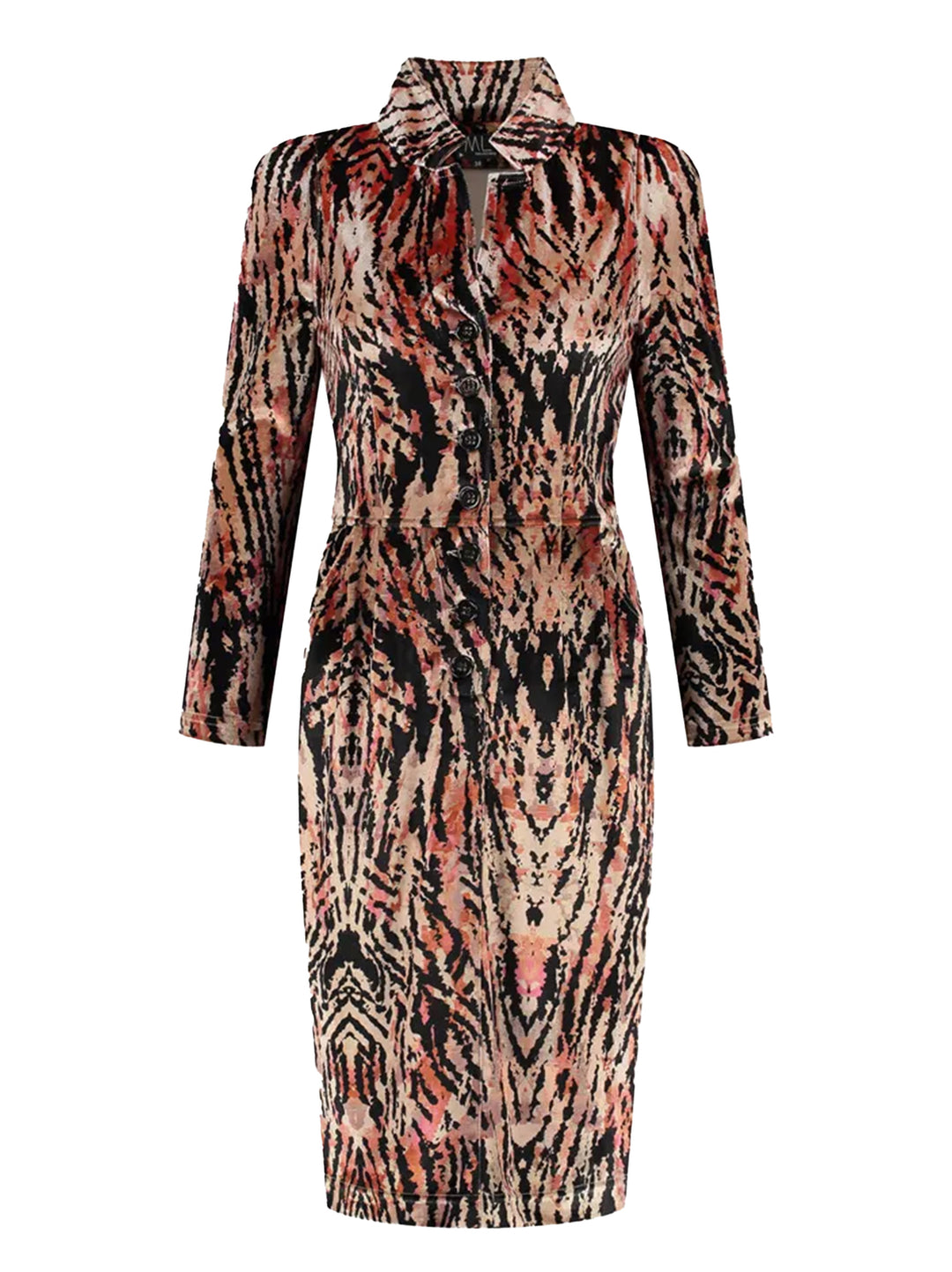 ML Collections jurk 47957-93% Polyester<br />7% Elastaan-DAMES JURKEN-Oranje