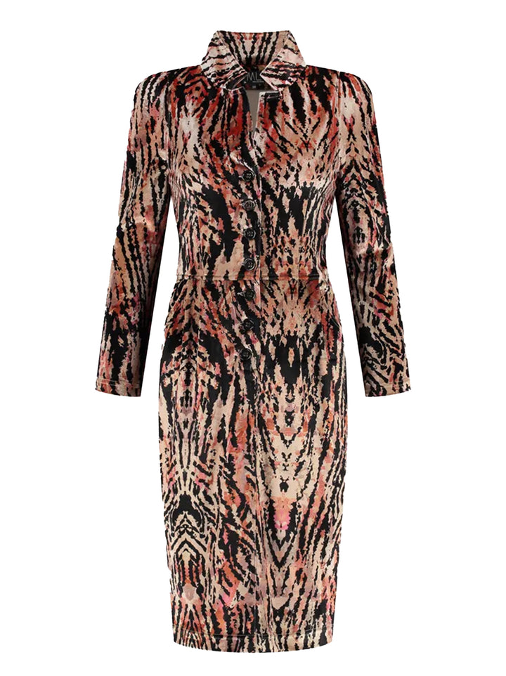 ML Collections jurk 47957-93% Polyester<br />7% Elastaan-DAMES JURKEN-Oranje