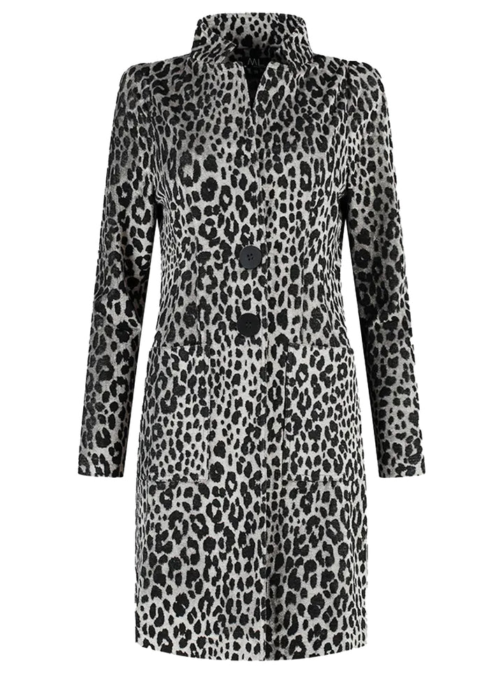 ML Collections Wollen Blazer met Luipaardprint -55% polyacryl, 23% wol, 18% polyamide, 4% elasthaan-DAMES BLAZERS & GILETS-Zwart