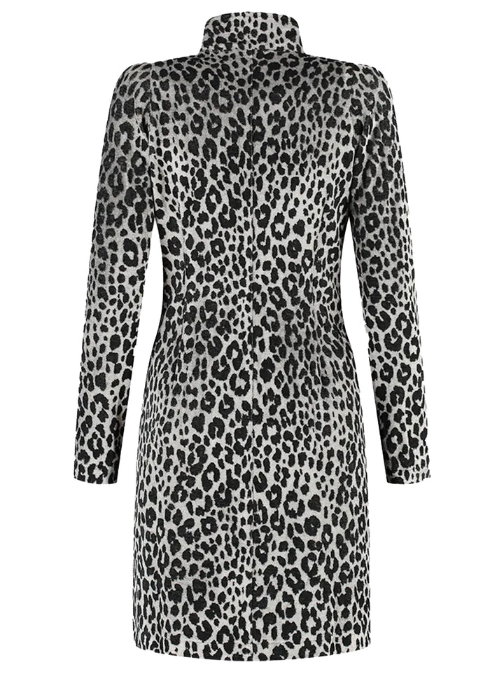 ML Collections Wollen Blazer met Luipaardprint -55% polyacryl, 23% wol, 18% polyamide, 4% elasthaan-DAMES BLAZERS & GILETS-Zwart