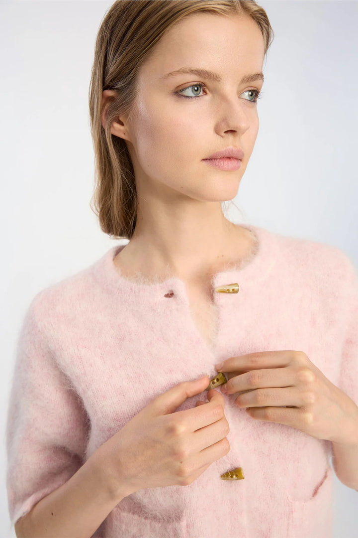 MUNTHE Alpaca Locca Vest – Roze-55% alpaca, 24% acryl, 19% polyamide, 2% elastaan-DAMES TRUIEN & VESTEN-Roze