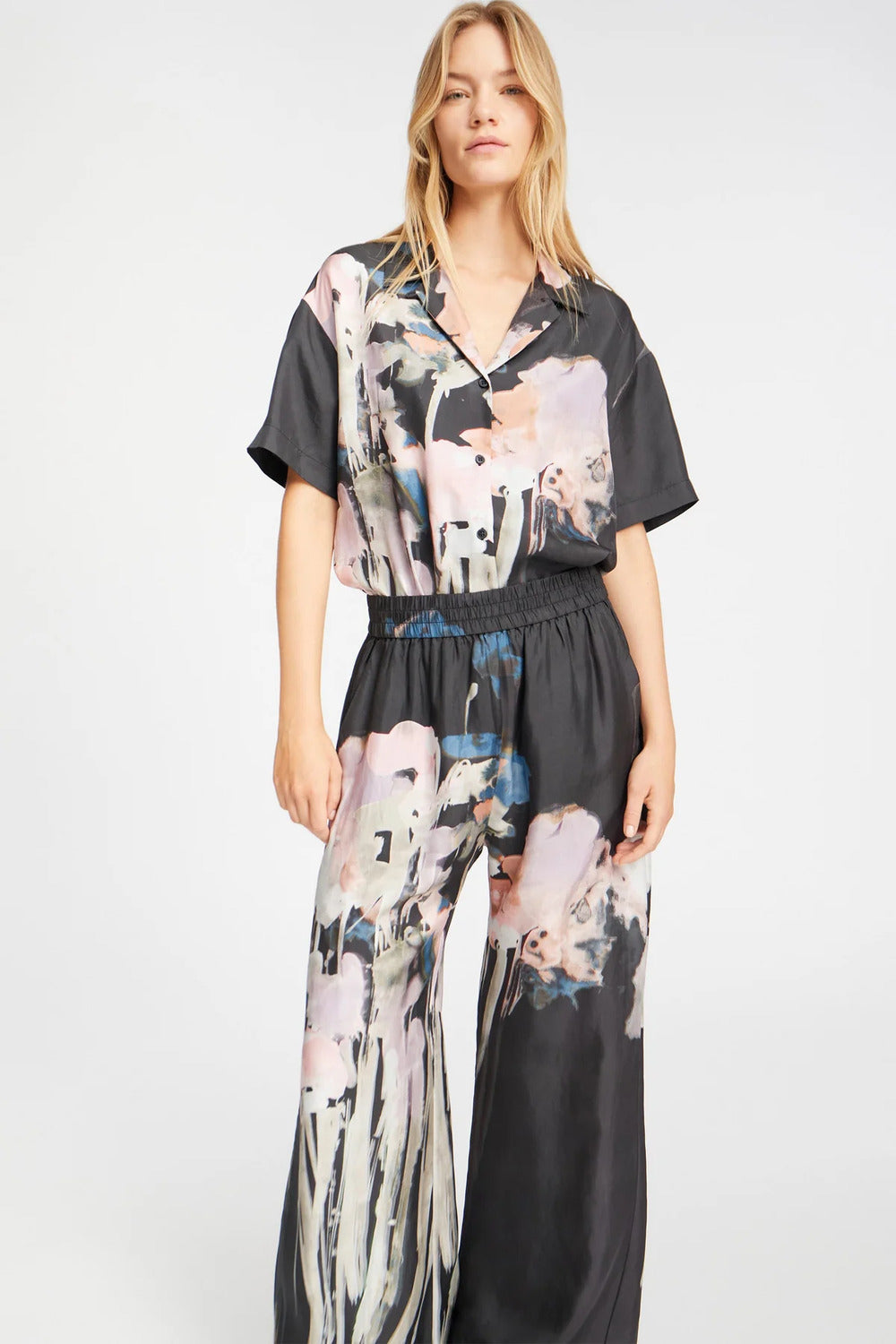 MUNTHE Arum Pantalon – Black-100% zijde-DAMES BROEKEN-Zwart