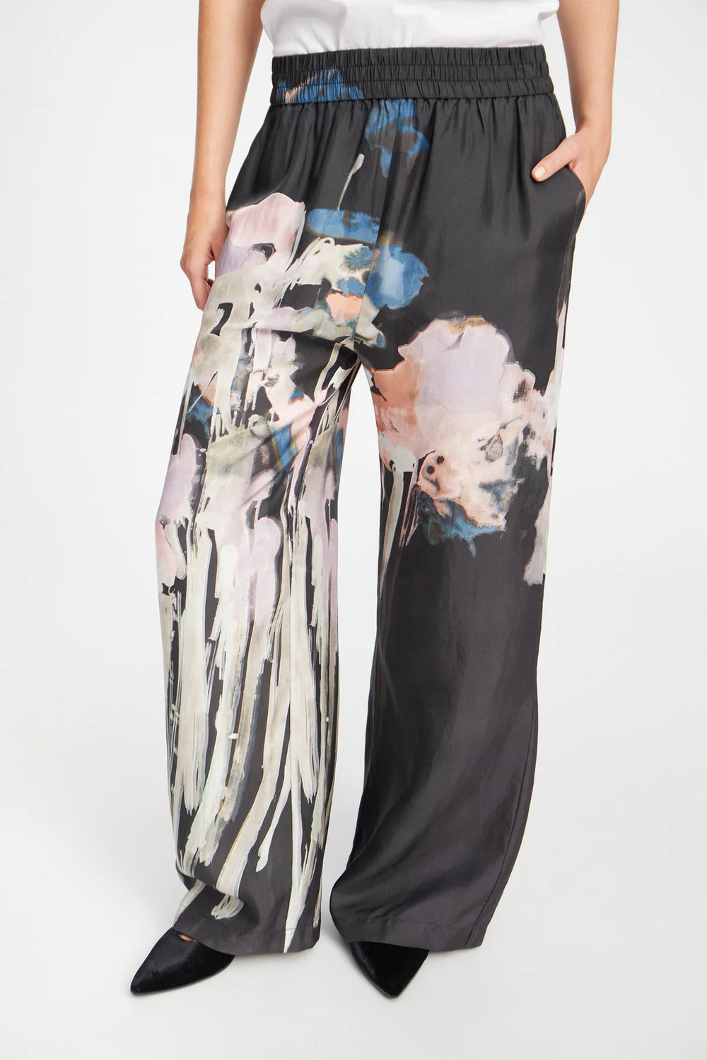 MUNTHE Arum Pantalon – Black-100% zijde-DAMES BROEKEN-Zwart