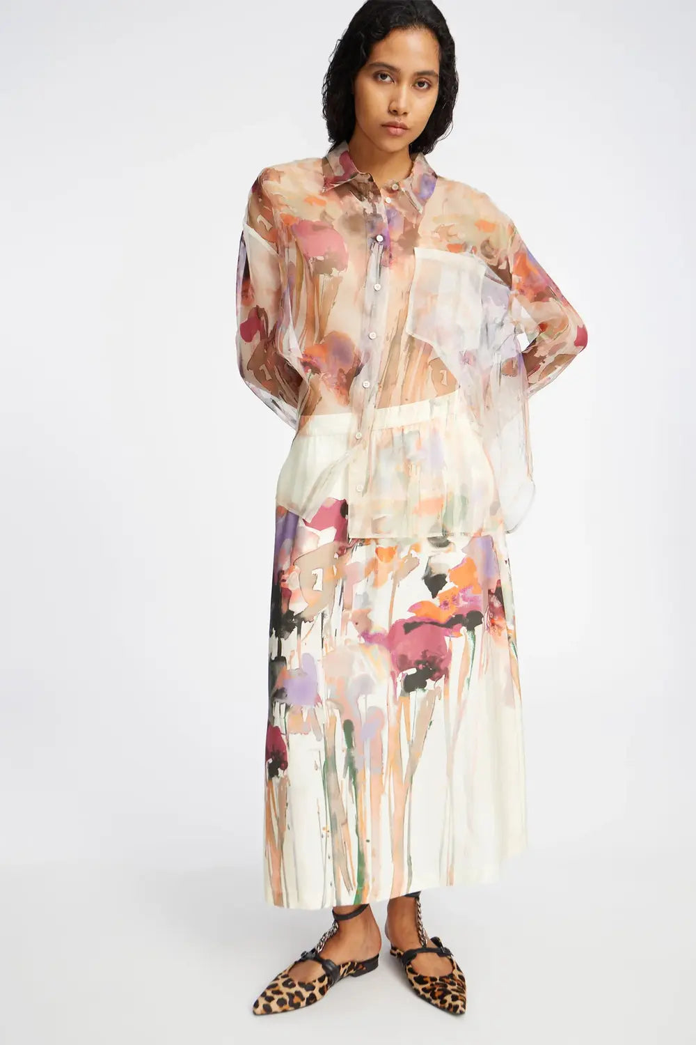 MUNTHE Aruma Rok – Beige-100% zijde-DAMES ROKKEN-Beige