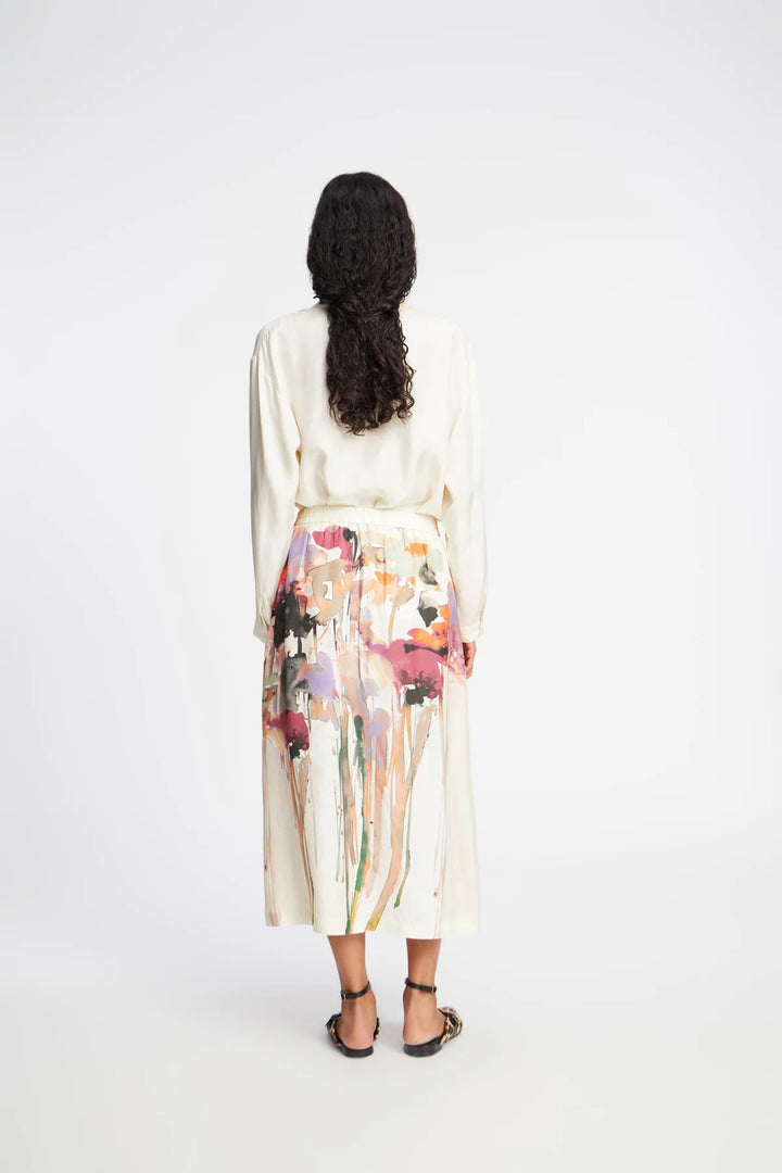 MUNTHE Aruma Rok – Beige-100% zijde-DAMES ROKKEN-Beige