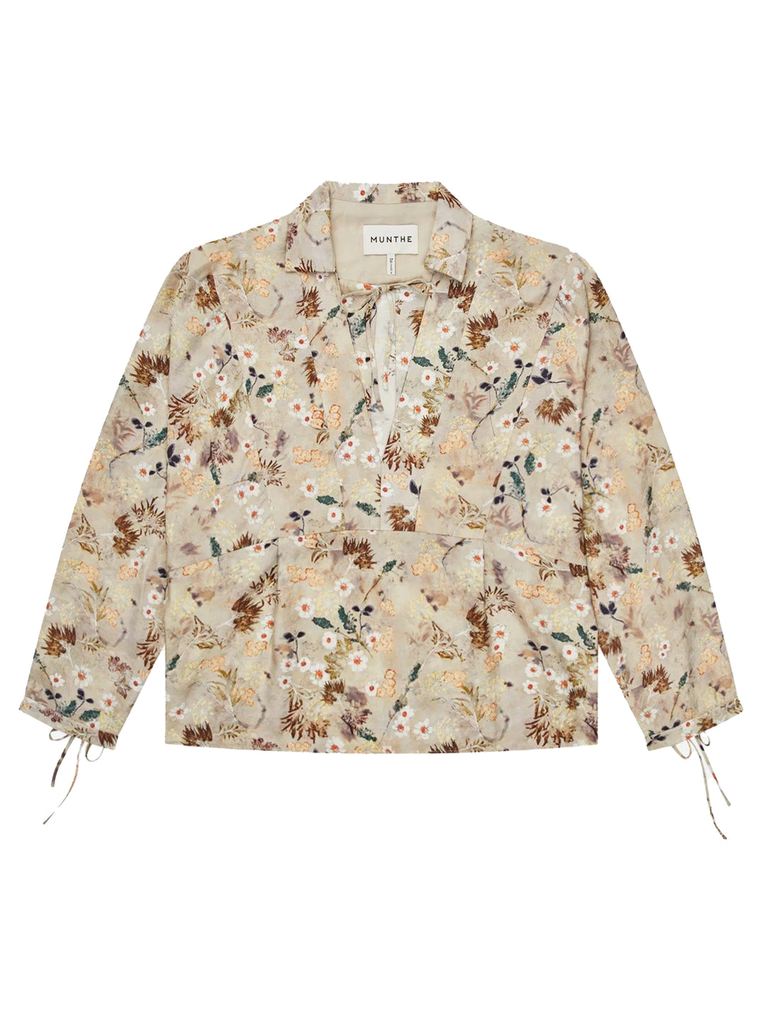 MUNTHE Babette Blouse – Beige-85% viscose, 15% polyamide-DAMES TOPS & BLOUSES-Beige