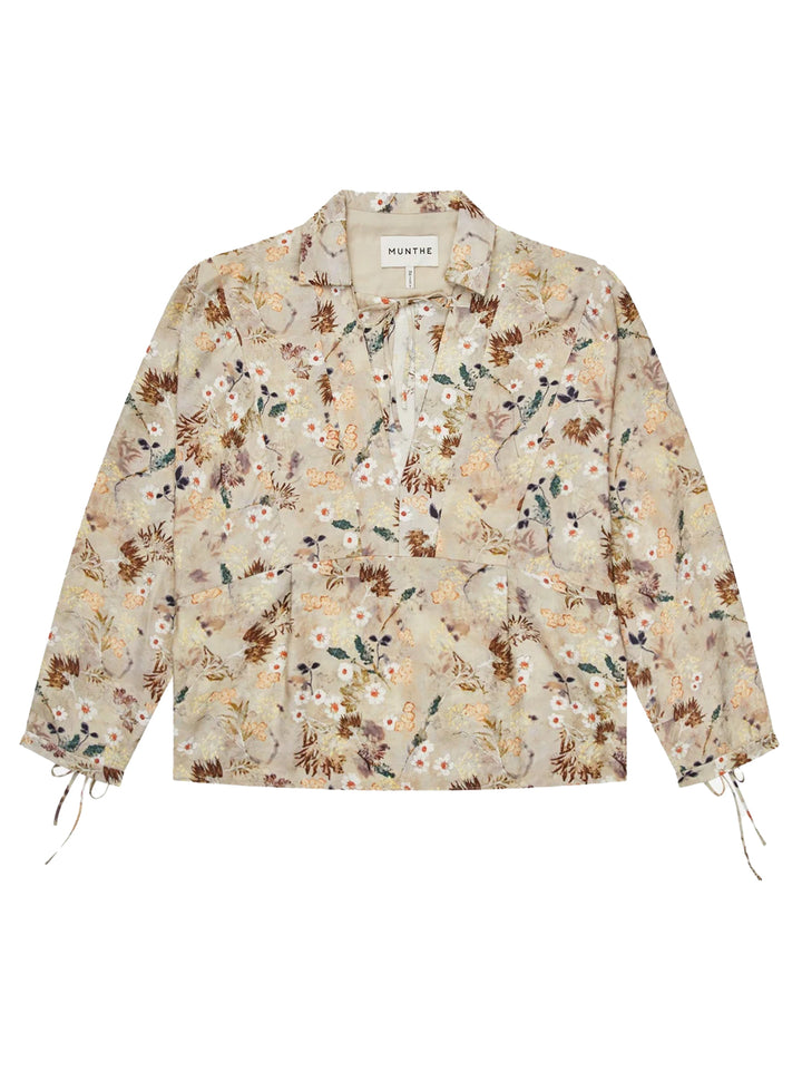 MUNTHE Babette Blouse – Beige-85% viscose, 15% polyamide-DAMES TOPS & BLOUSES-Beige