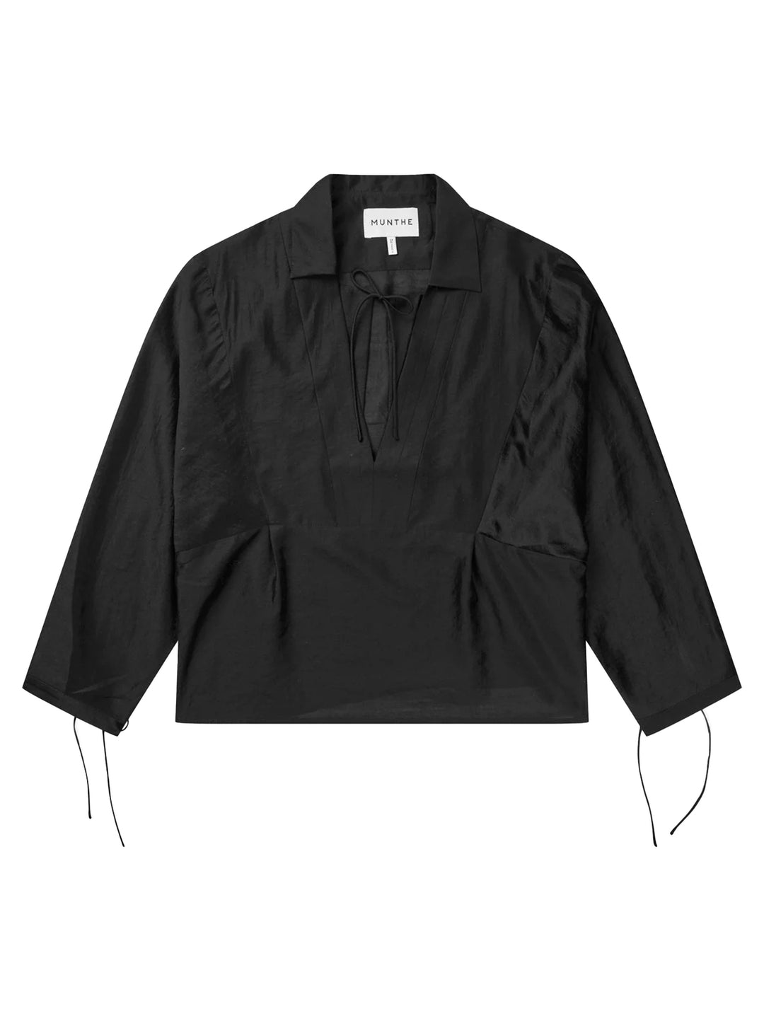 MUNTHE Babette Blouse – Zwart-84% lyocell, 16% polyester-DAMES TOPS & BLOUSES-Zwart