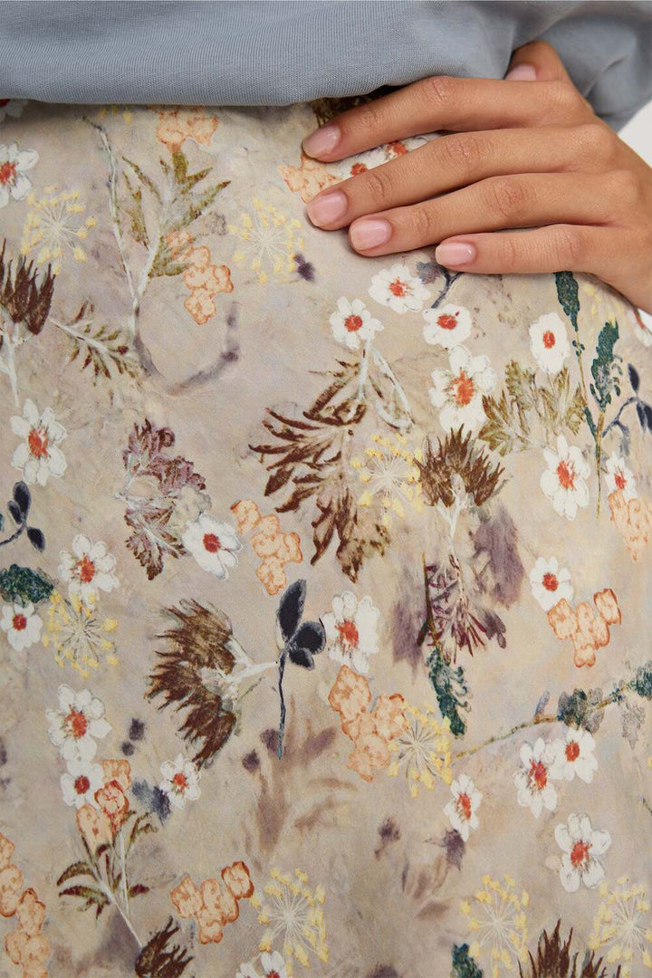 MUNTHE Bardot Lange rok – Beige-85% viscose, 15% polyamide-DAMES ROKKEN-Beige