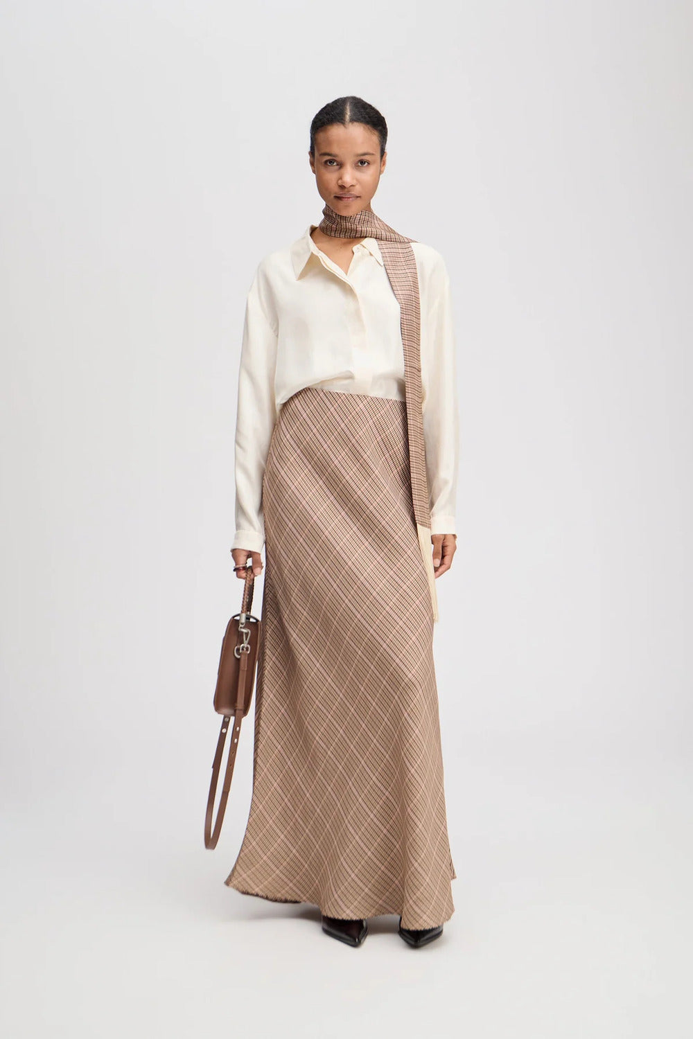 MUNTHE Bardot Skirt – Mocca-100% viscose-DAMES ROKKEN-Bruin