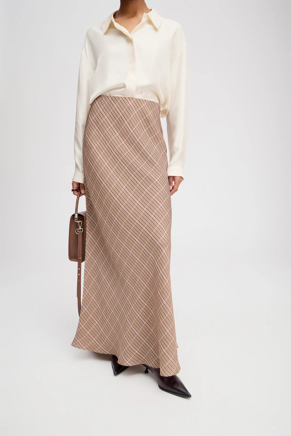 MUNTHE Bardot Skirt – Mocca-100% viscose-DAMES ROKKEN-Bruin