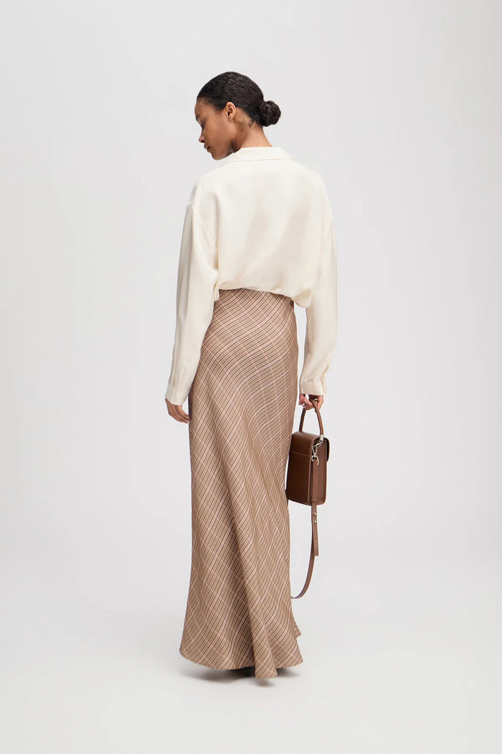 MUNTHE Bardot Skirt – Mocca-100% viscose-DAMES ROKKEN-Bruin