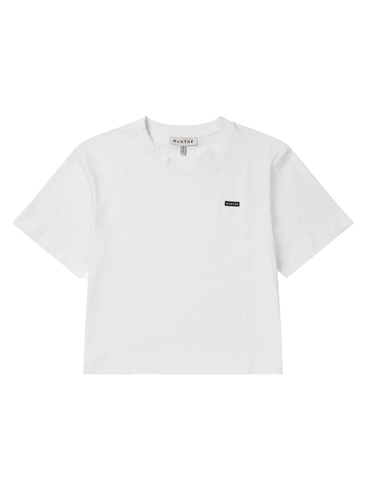 Munthe Bellamy T‑Shirt Korte Mouw – Wit-100% katoen<br />-DAMES TOPS & BLOUSES-Wit