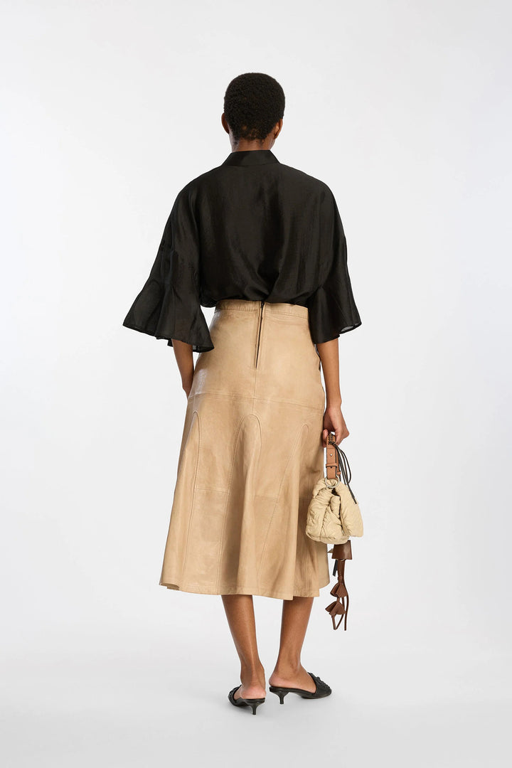 MUNTHE Birkson Blouse lange mouw – Zwart-84% lyocell, 16% polyester-DAMES TOPS & BLOUSES-Zwart