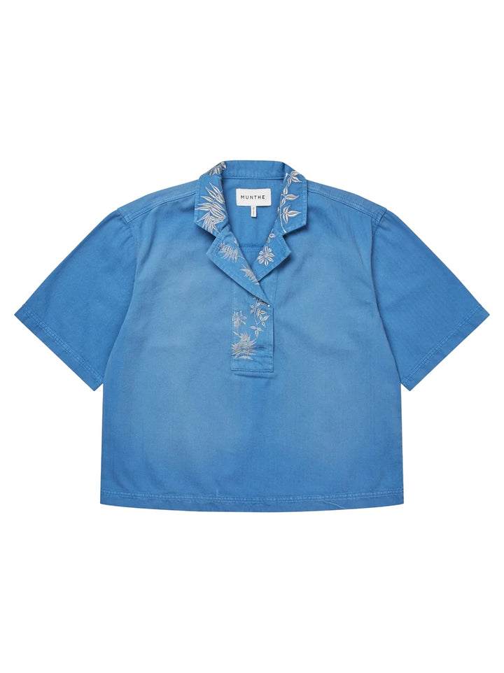 MUNTHE Blaise top – Licht blauw-100% katoen-DAMES TOPS & BLOUSES-Blauw