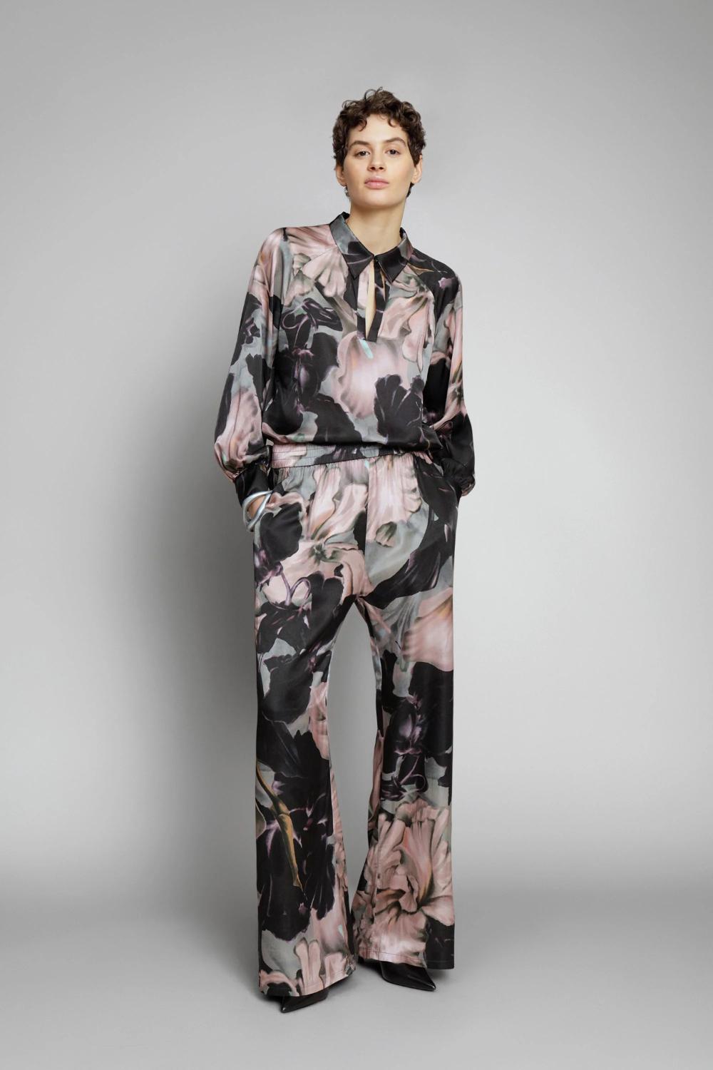 MUNTHE blouse EBONA-65% viskose, 35% zijde-DAMES TOPS & BLOUSES-Roze