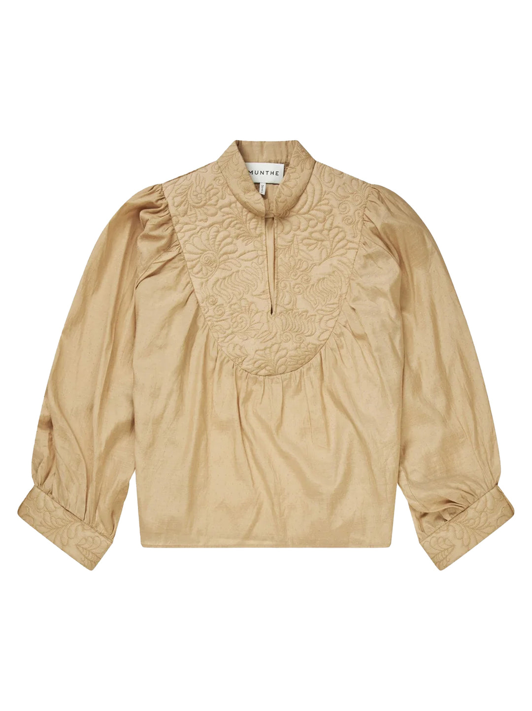 MUNTHE Blouse FRANTZ -55% katoen, 45% viskose-DAMES TOPS & BLOUSES-Beige