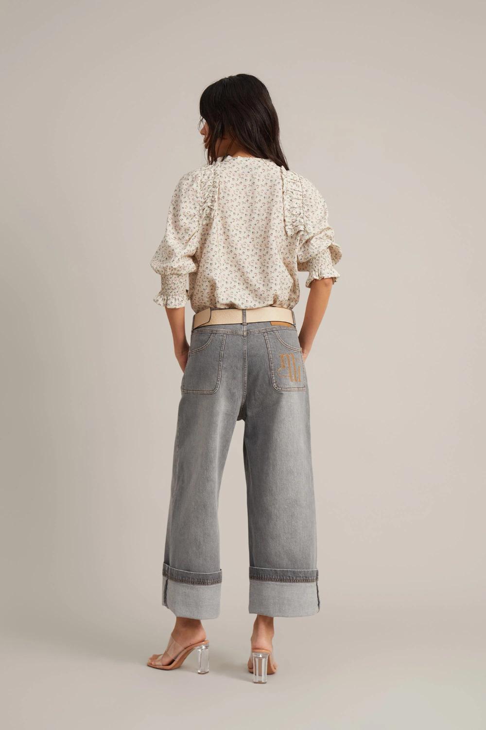 MUNTHE blouse GABUC-84% viskose, 16% polyamide-DAMES TOPS & BLOUSES-Beige