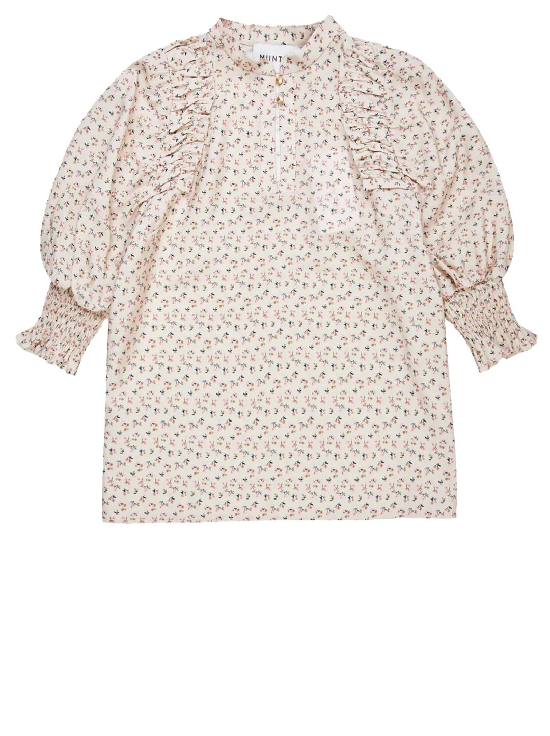 MUNTHE blouse GABUC-84% viskose, 16% polyamide-DAMES TOPS & BLOUSES-Beige