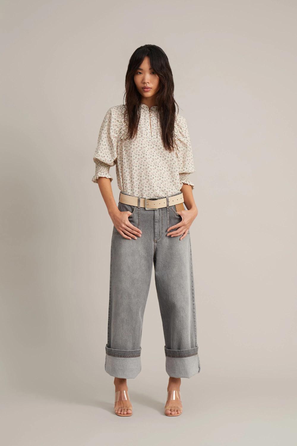 MUNTHE blouse GABUC-84% viskose, 16% polyamide-DAMES TOPS & BLOUSES-Beige