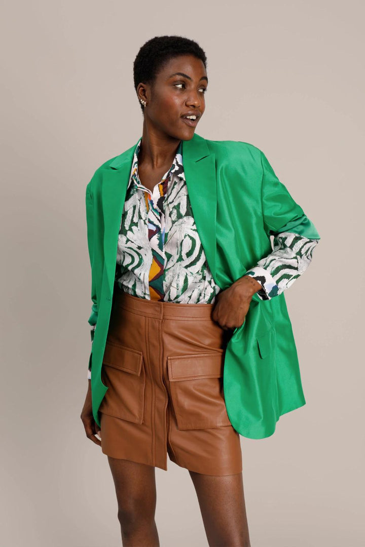 MUNTHE blouse JESSEIA-100% zijde-DAMES TOPS & BLOUSES-Groen