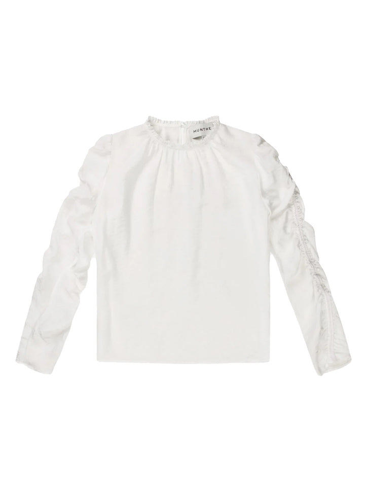 MUNTHE blouse SEIMA-82% Viscose / 18% Polyamide-DAMES TOPS & BLOUSES-Wit