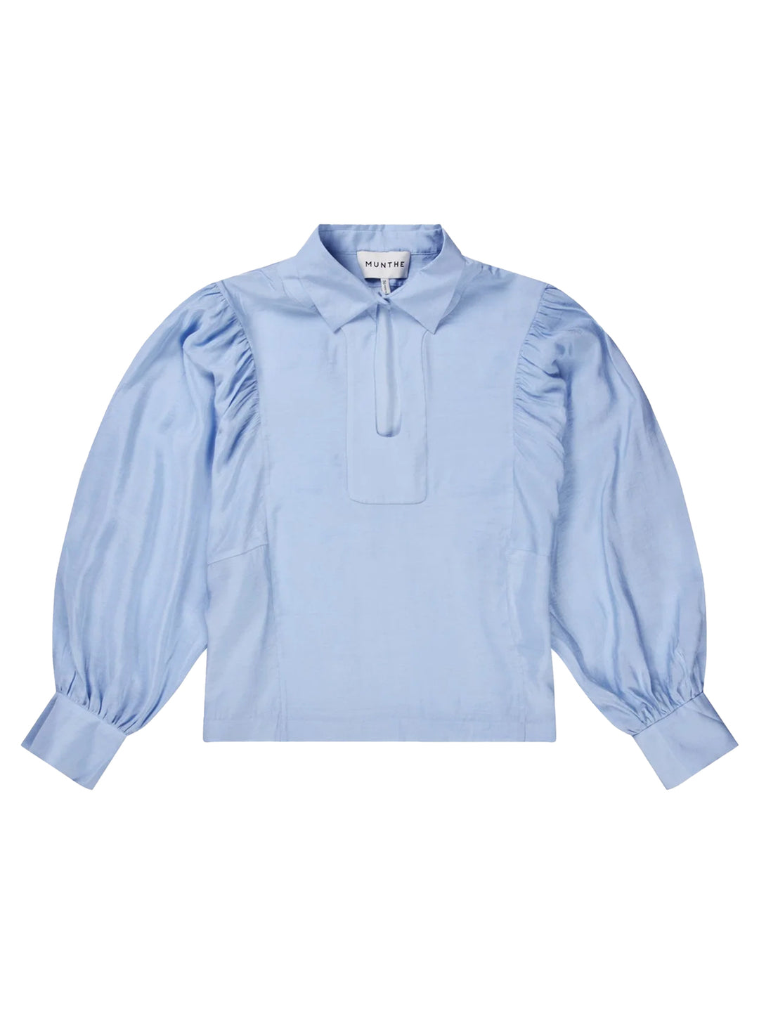 MUNTHE blouse SHELLCU-82% Viscose / 18% Polyamide-DAMES TOPS & BLOUSES-Blauw