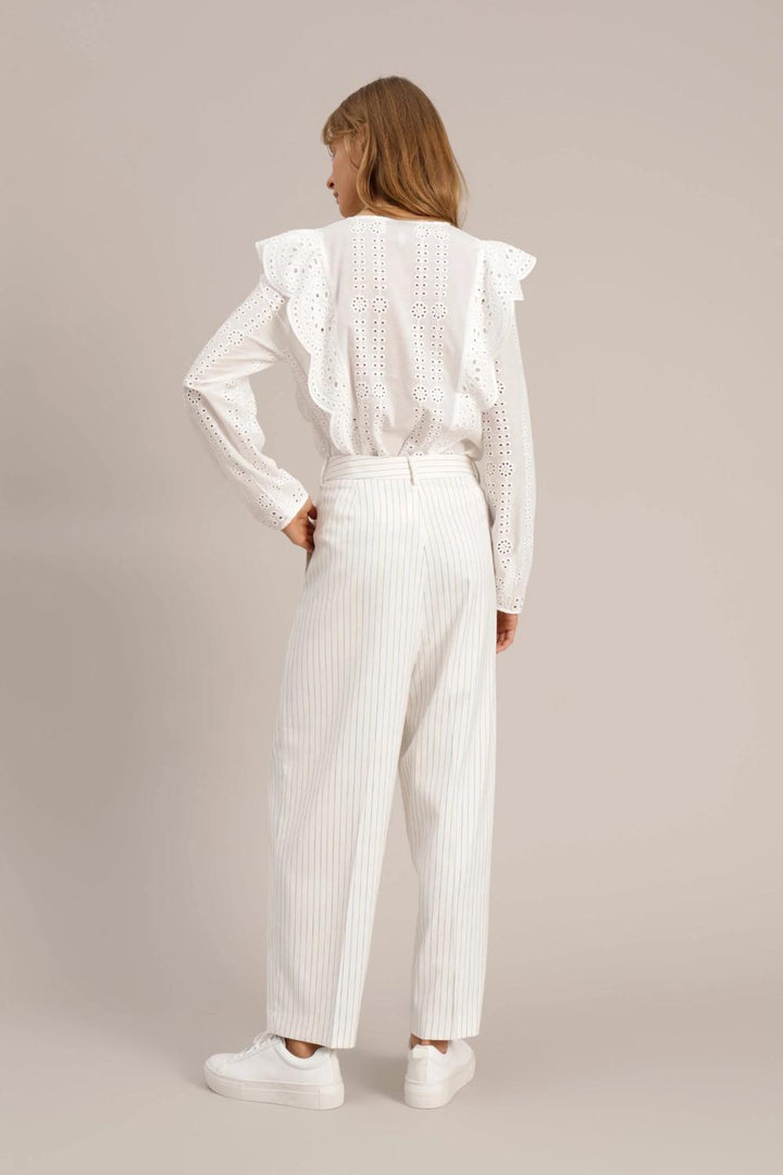 MUNTHE blouse top JIPPO-100% katoen-DAMES TOPS & BLOUSES-Wit