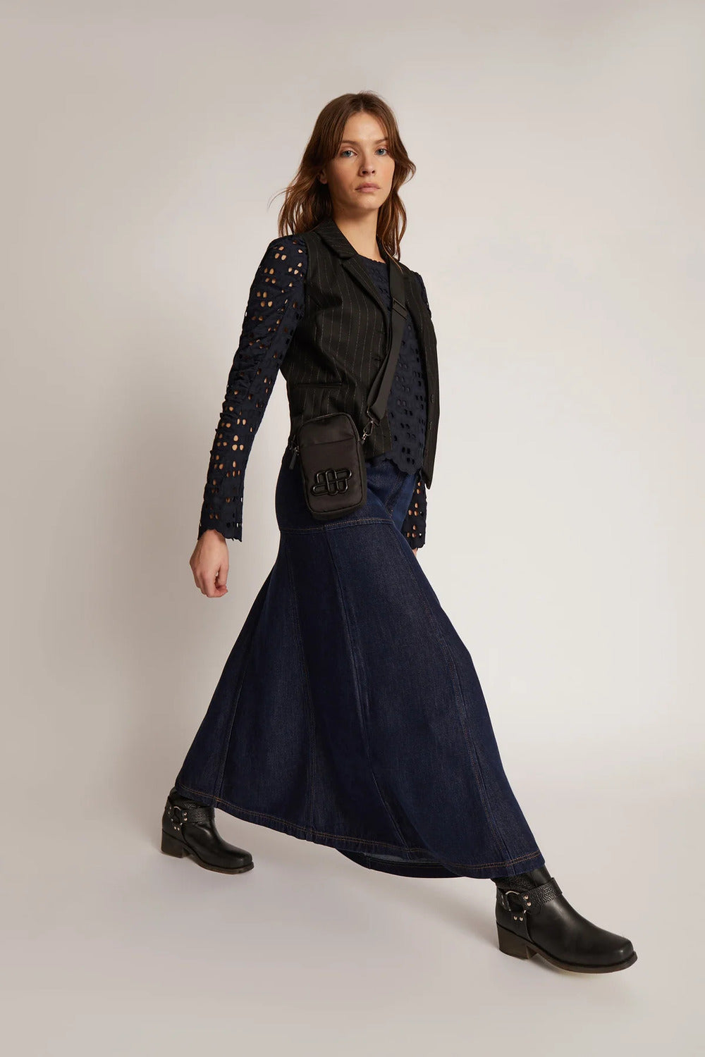 MUNTHE blouse TRISTA-100% Organic Cotton -DAMES TOPS & BLOUSES-Blauw