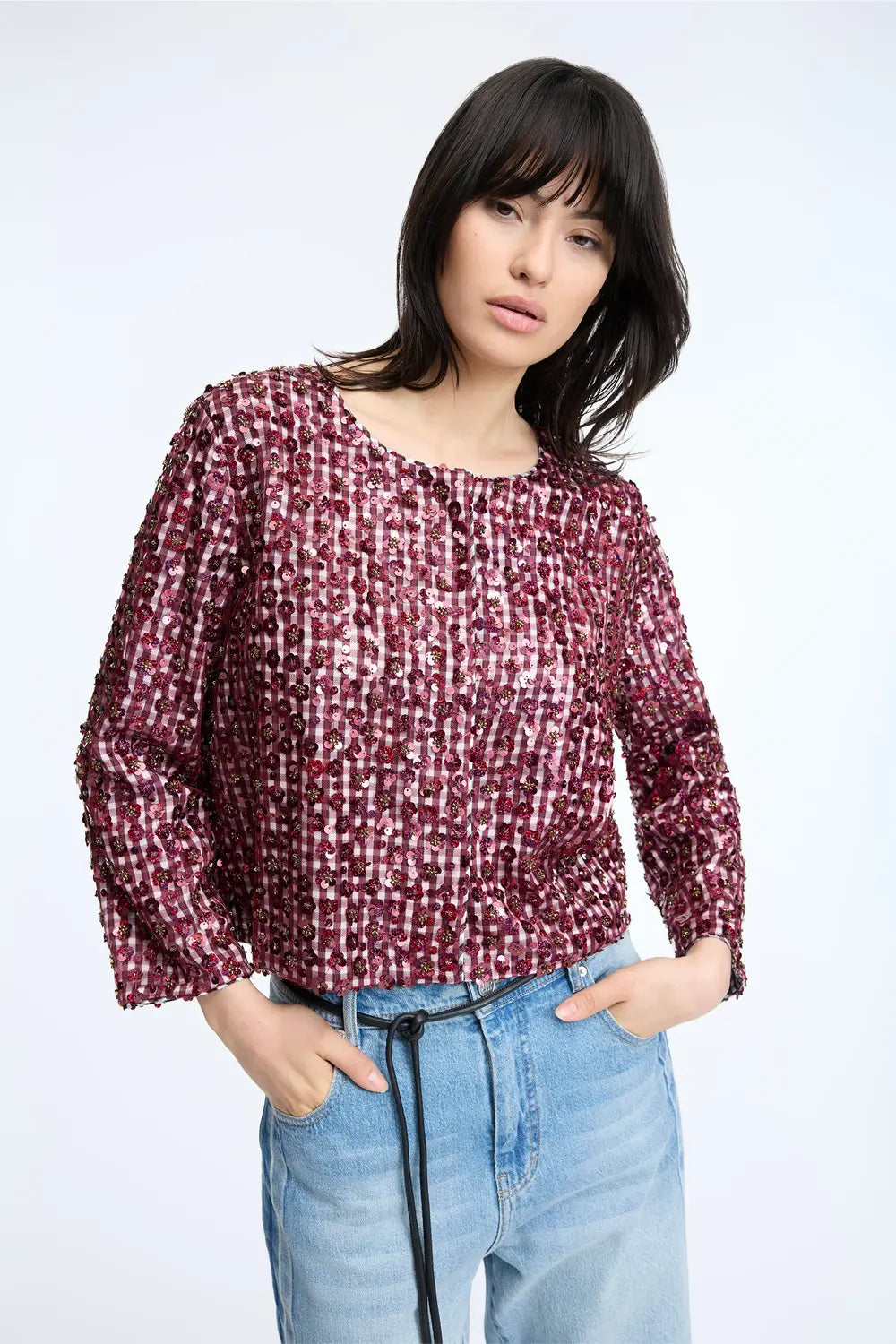 MUNTHE Cakio Jasje – Bordeaux-100% polyester-DAMES BLAZERS & JASJES-Bordeaux