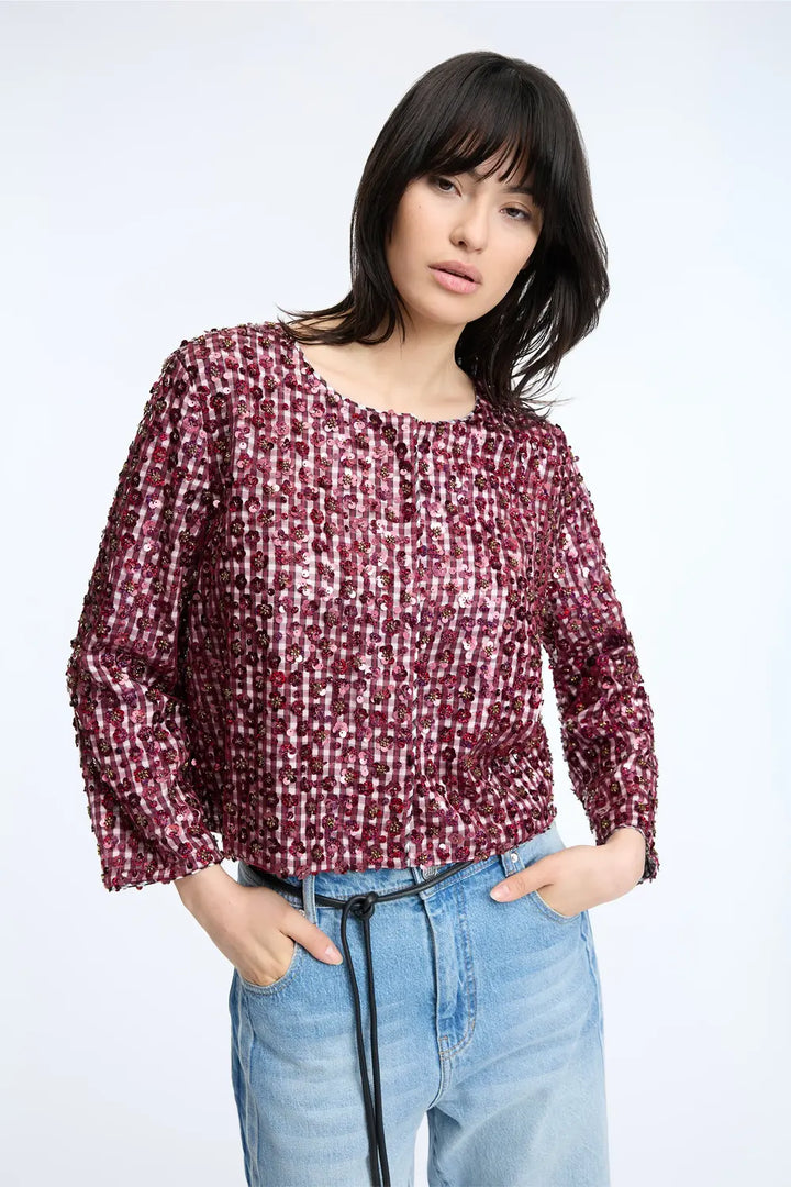 MUNTHE Cakio Jasje – Bordeaux-100% polyester-DAMES BLAZERS & JASJES-Bordeaux