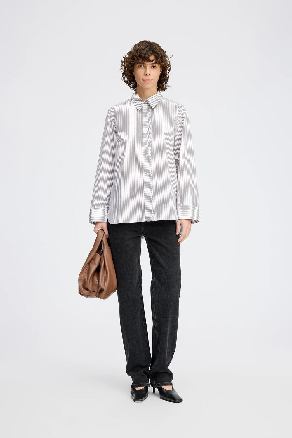 Munthe Callima Blouse Lange Mouw – Bruin-100% katoen-DAMES TOPS & BLOUSES-Bruin