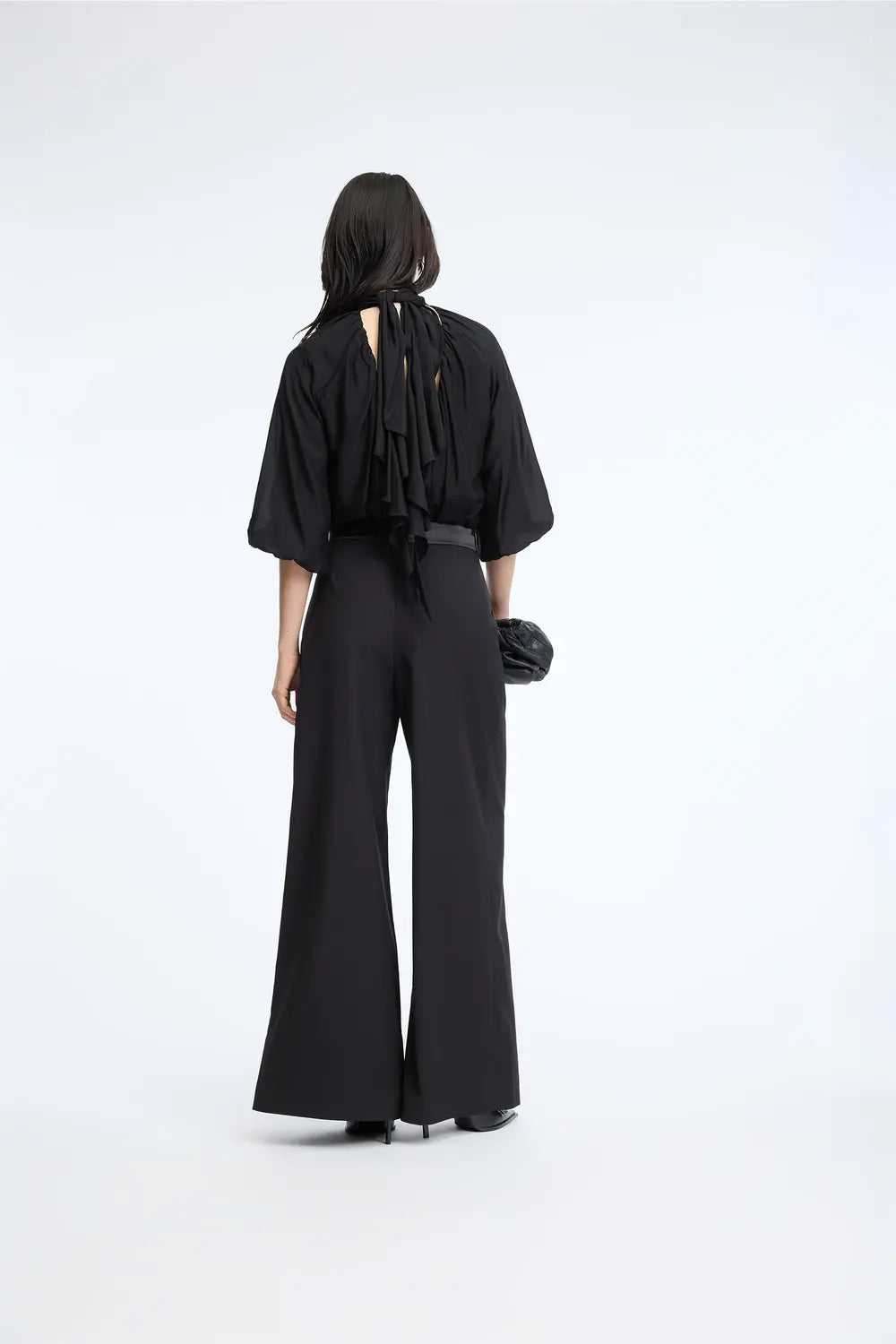 MUNTHE Calyppa Blouse – Zwart-80% viscose, 20% zijde-DAMES TOPS & BLOUSES-Zwart