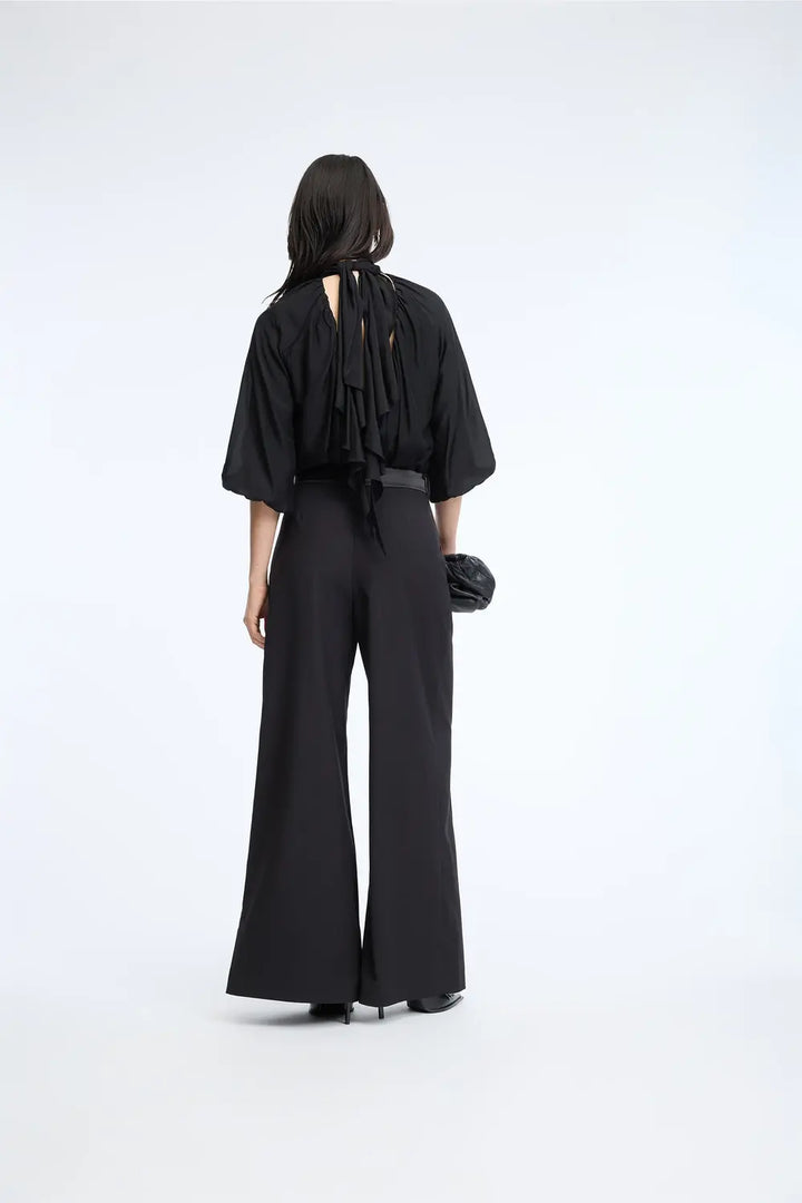 MUNTHE Calyppa Blouse – Zwart-80% viscose, 20% zijde-DAMES TOPS & BLOUSES-Zwart