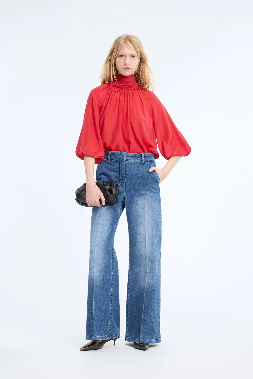 MUNTHE Calyppa Top – Rood-80% viscose, 20% zijde-DAMES TOPS & BLOUSES-Rood