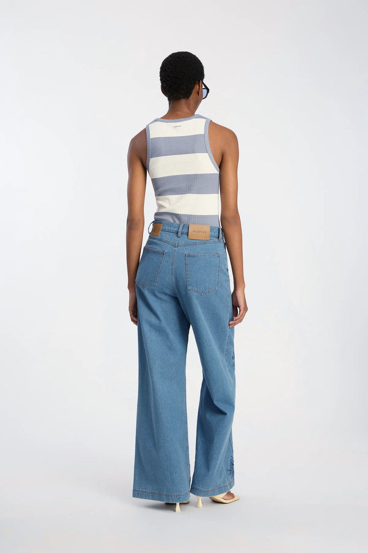 Munthe Ecube Jeans – Blauw-100% katoen-DAMES BROEKEN-Blauw