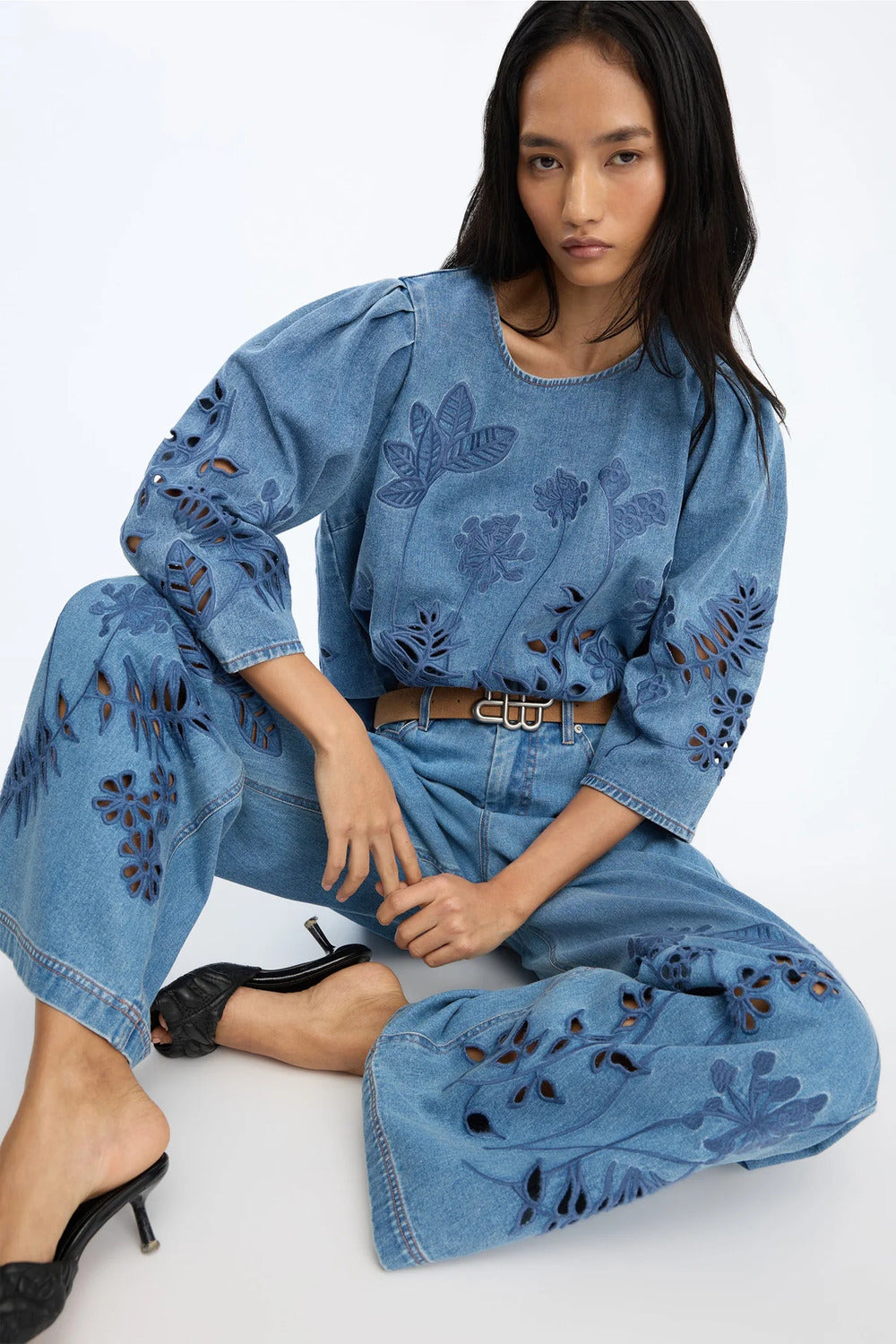 Munthe Ecube Jeans – Blauw-100% katoen-DAMES BROEKEN-Blauw