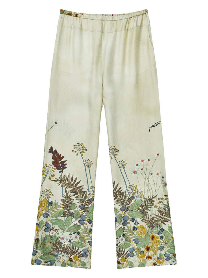 Munthe Fabert Pantalon – Creme-100% zijde-DAMES BROEKEN-Groen