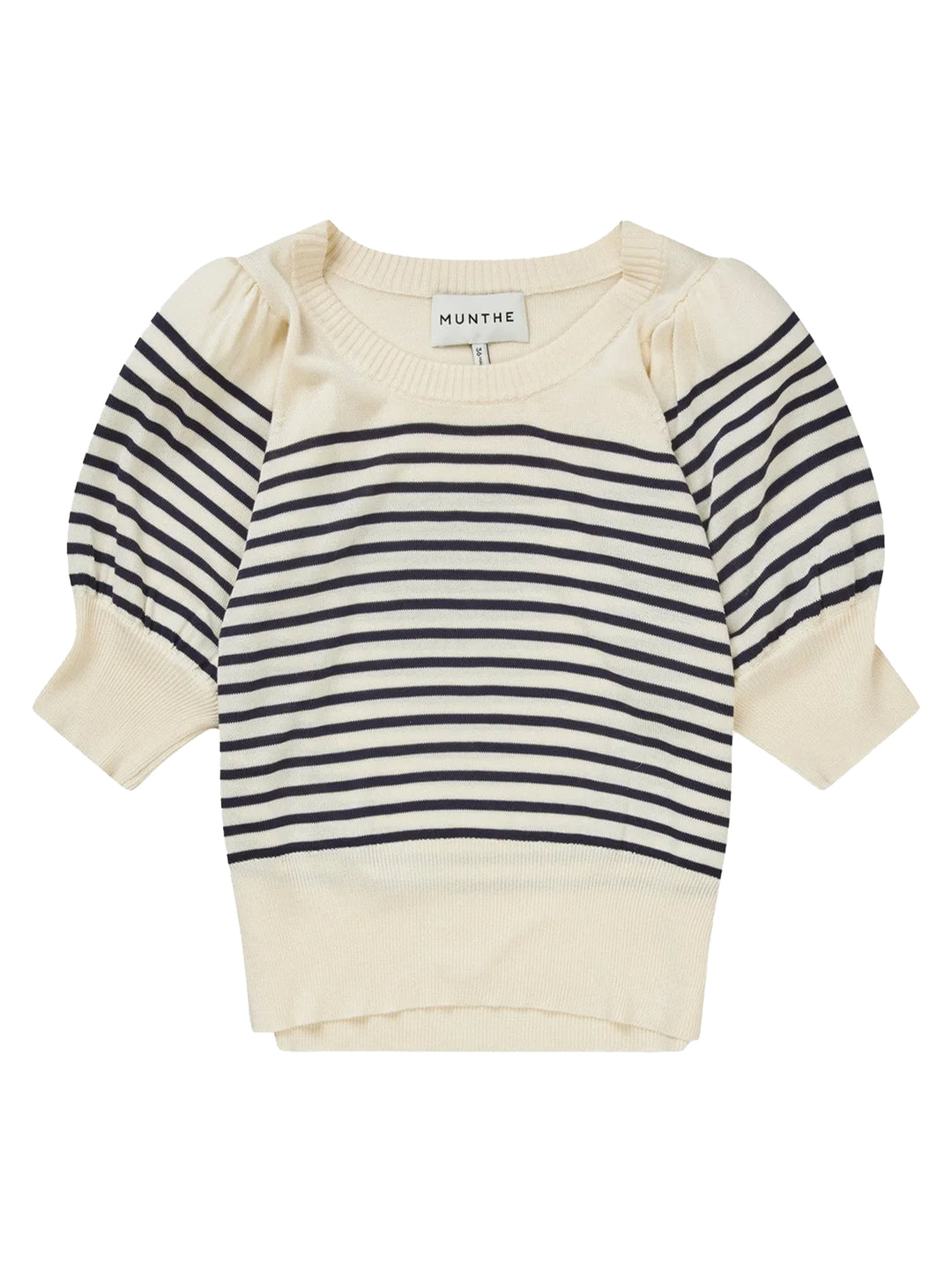 MUNTHE Fabius fijngebreide top-85% tencel, 15% wol-DAMES TRUIEN & VESTEN-Blauw