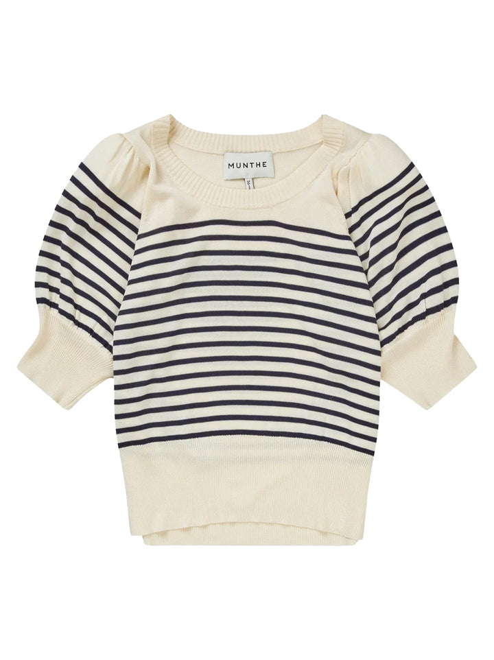 MUNTHE Fabius fijngebreide top-85% tencel, 15% wol-DAMES TRUIEN & VESTEN-Blauw