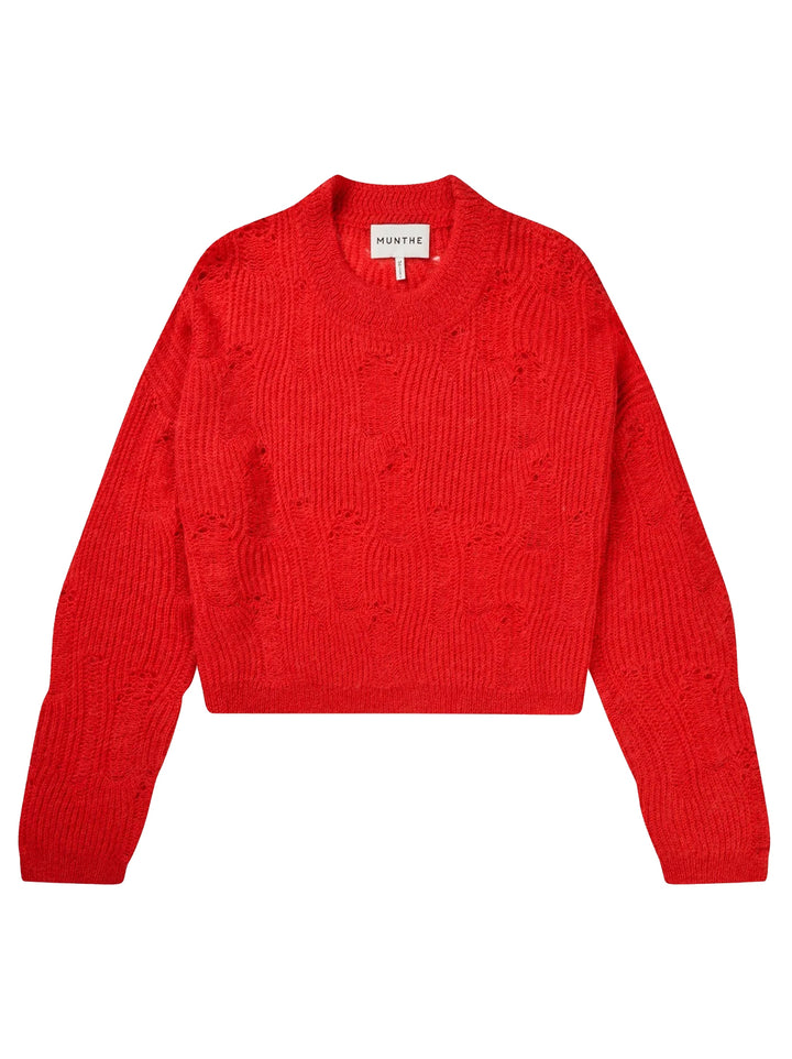 MUNTHE Fidessa Trui – Red-40% polyamide, 30% alpaca, 30% wol-DAMES TRUIEN & VESTEN-Rood