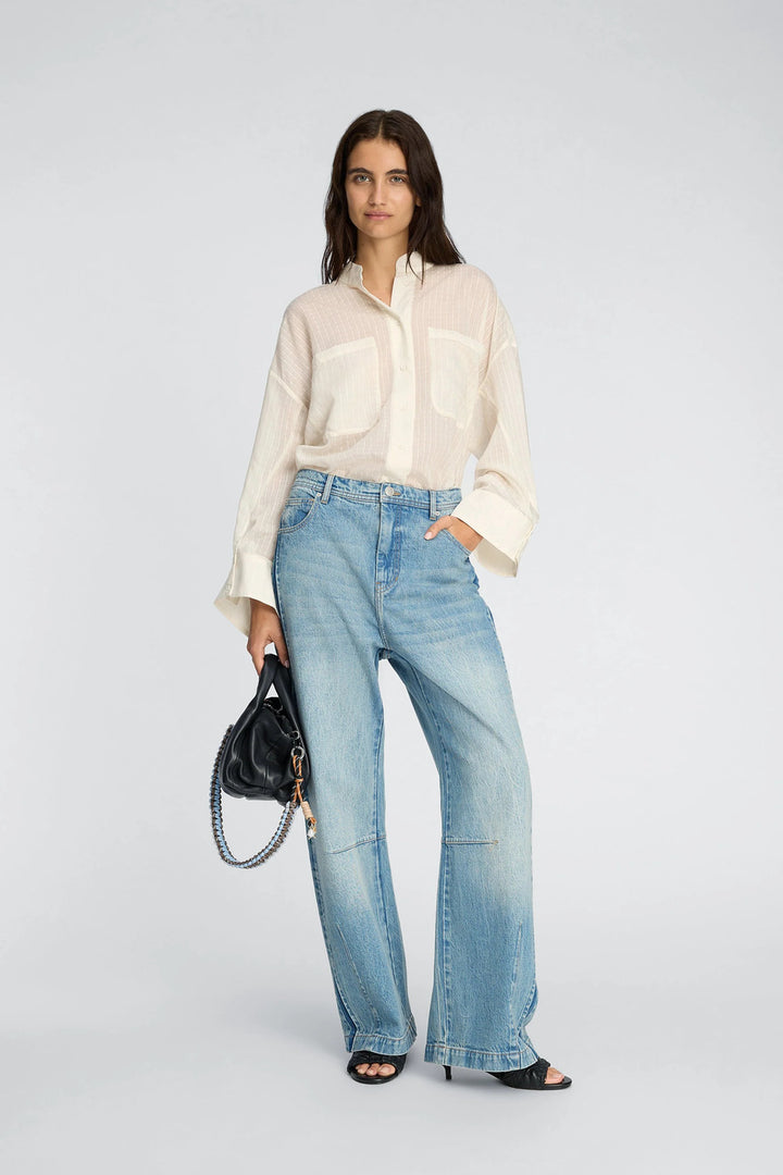 MUNTHE Fortunato Blouse lange mouw – Room-67% lyocell, 22% polyamide, 11% viscose-DAMES TOPS & BLOUSES-Room