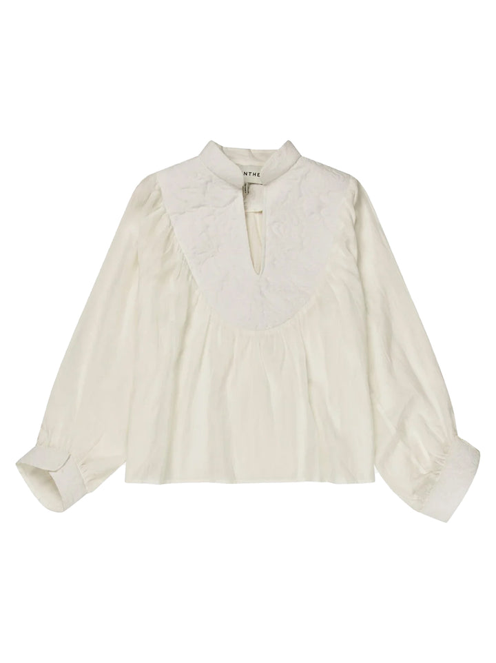 MUNTHE FRANTZ ivory-55% biologisch katoen / 45% viscose-DAMES TOPS & BLOUSES-Beige