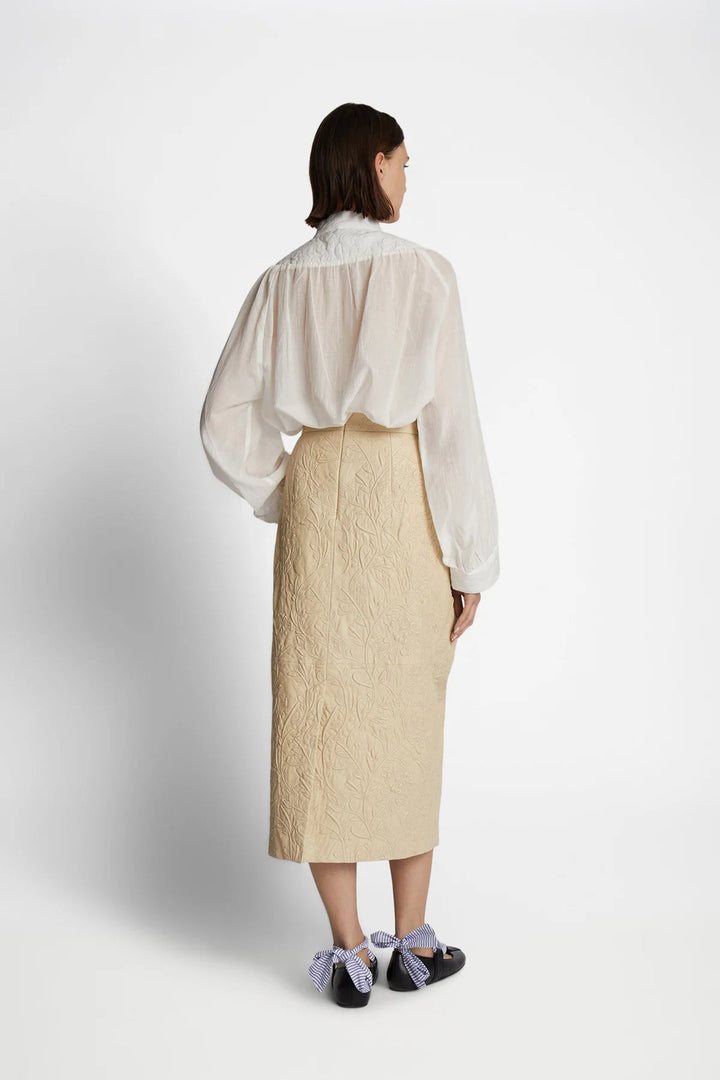 MUNTHE FRANTZ ivory-55% biologisch katoen / 45% viscose-DAMES TOPS & BLOUSES-Beige