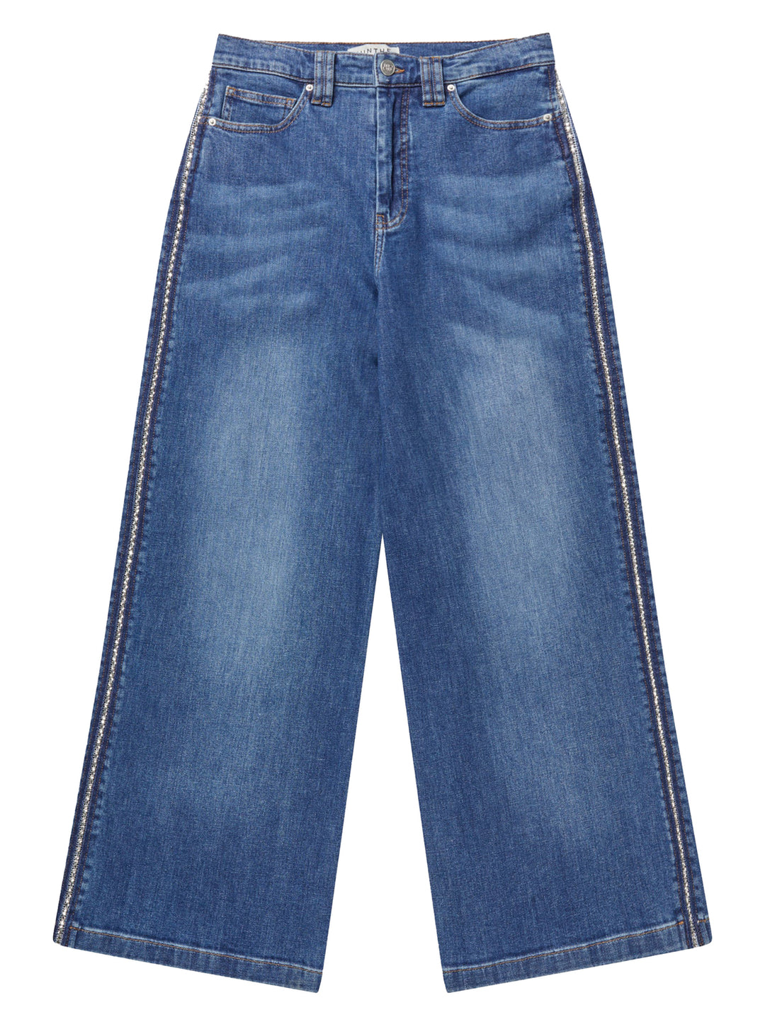MUNTHE Jeans Rewari – Blauw-99% katoen, 1% elastaan-DAMES BROEKEN-Blauw