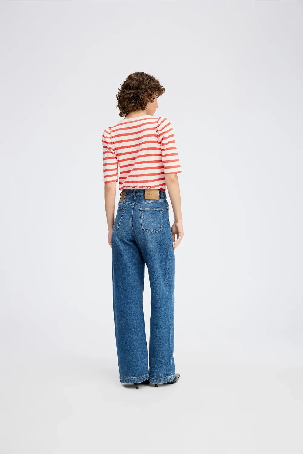MUNTHE Jikolaz T-shirt – Rood-100% katoen-DAMES TOPS & BLOUSES-Rood
