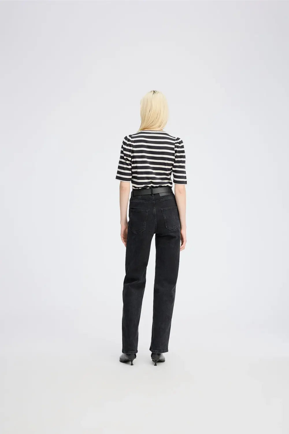 MUNTHE Jikolaz T-shirt – Zwart-100% katoen-DAMES TOPS & BLOUSES-Zwart